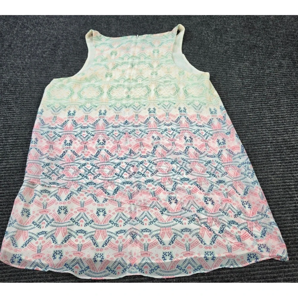 Cabi Sleeveless Dress Womens Small‎ Multicolor Excellent Geometric Tiered